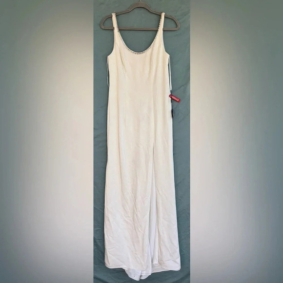 NWOT IEENA MAC DUGGAL White Embellished Sleeveless Evening Dress Size 4 Evening - Picture 2 of 13